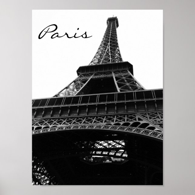 Póster Eiffel Tower Black and White 2 (Frente)