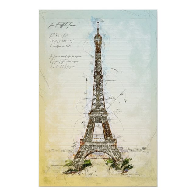 Póster Eiffel Tower Paris (Anverso)
