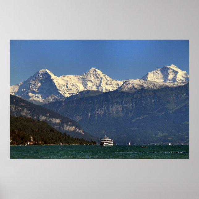 Póster Eiger, Mönch & Jungfrau, Thunersee, Switzerland (Frente)
