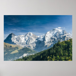 Póster Eiger, Mönch y Jungfrau, Suiza Alpes suizos