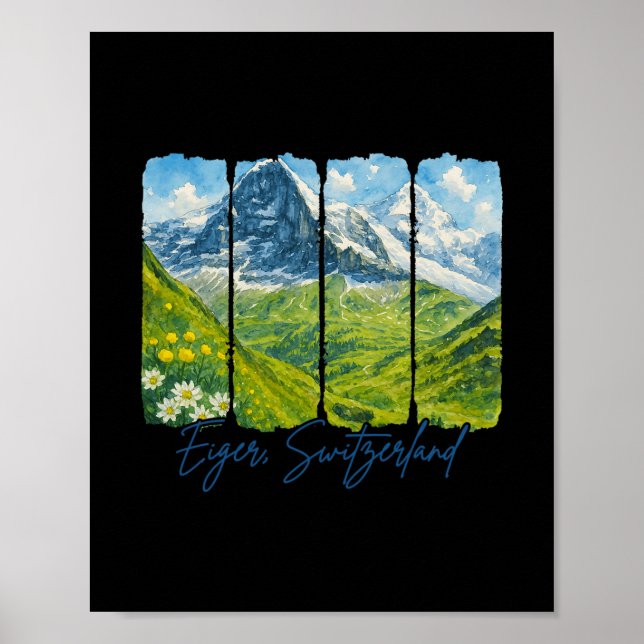 Póster Eiger Suiza Viaje Viajar Encuentrame En Eiger (Frente)