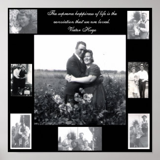 Póster Eight Photo Family Love Quote
