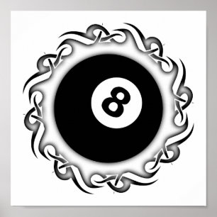 Póster eightball tribal