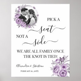 Póster Eitable Photo Pick Un asiento No un Rótulo Boda la