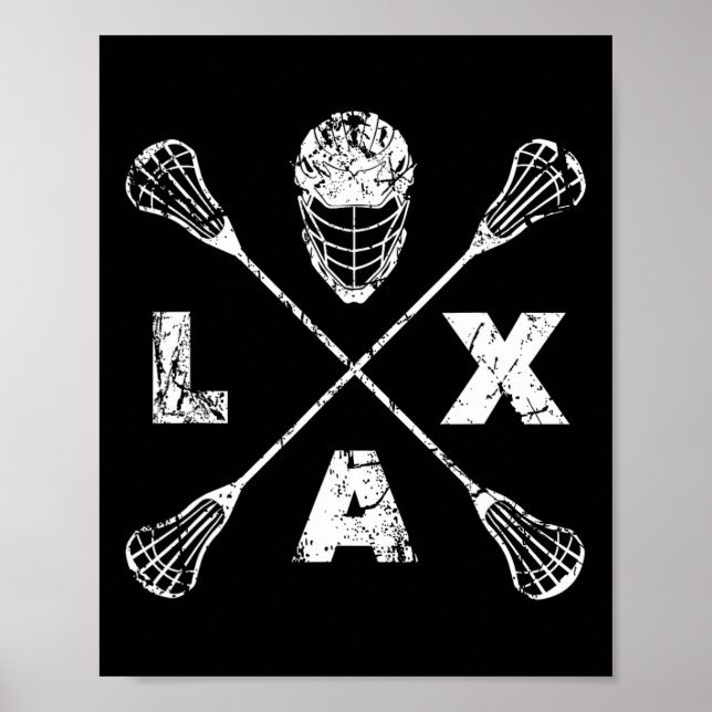 Póster Eje cruzado Lacrosse Lax (Frente)