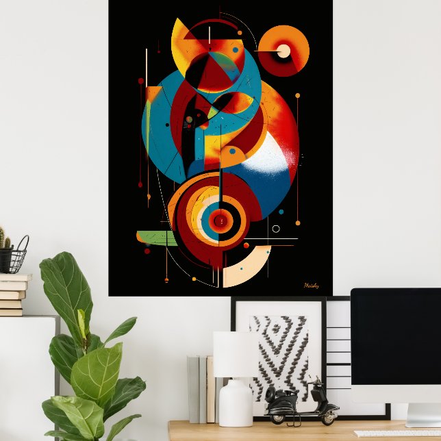 Póster Eje Resonante – Constructivismo Geométrico Mínimo (Oficina en casa)