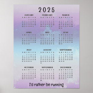 Póster Ejecución de Jogging Design 2025 Calendar Poster