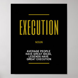 Póster Ejecución De La Cita Inspiradora Sobre El Éxito
