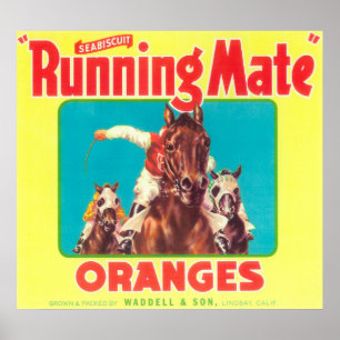 Póster Ejecución de LabelLindsay de Naranja de mate, CA