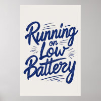 Ejecutándose con un Poster de tipografía de baterí