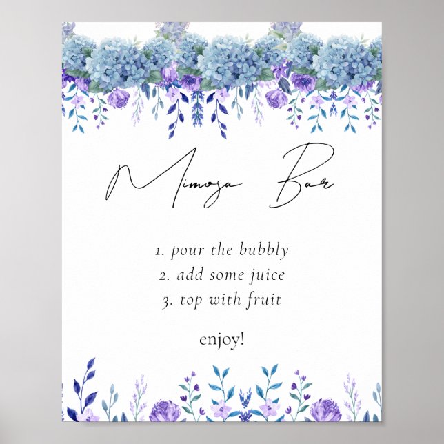 Póster Ejemplo Rótulo Morple Floral Garden Mimosa Bar (Frente)