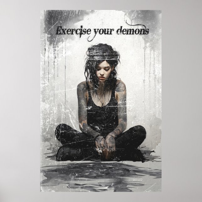 Póster Ejerce tu chica de tatuajes de demonios (Frente)