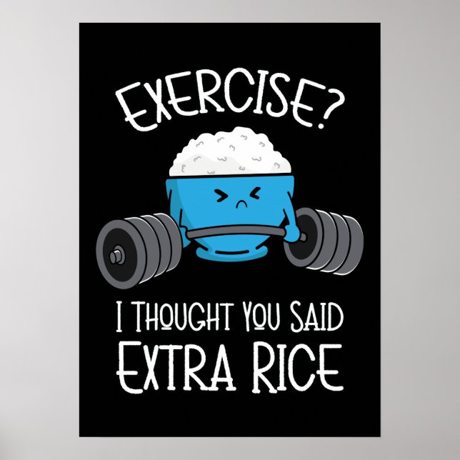 Póster Ejercicio - Arroz extra - Poster divertido (Frente)