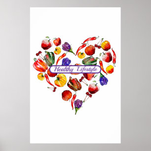 Póster Ejercicio de elección de estilo de vida saludable 