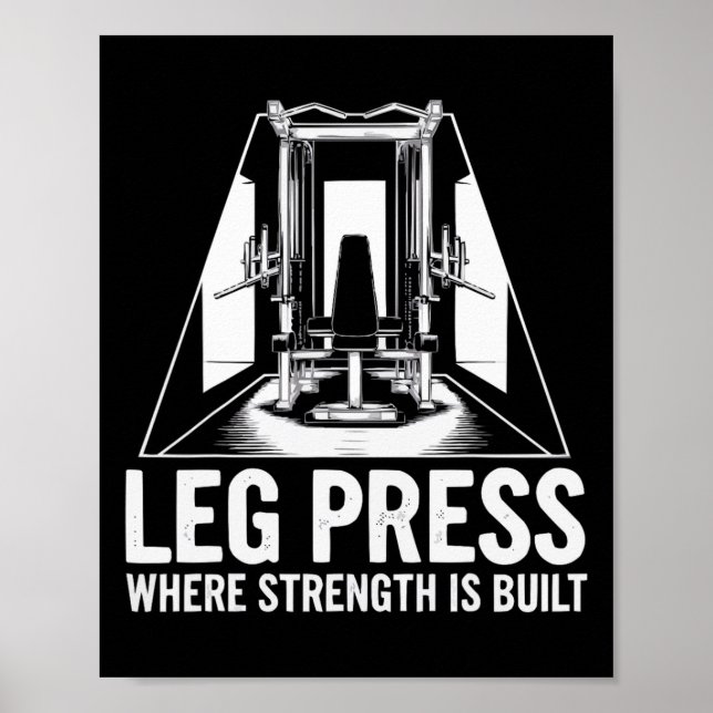 Póster Ejercicio De Prensa Leg Construcción De Cuerpo Fit (Frente)