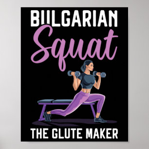 Póster Ejercicio de Sentadilla Búlgara Fitness Culturismo