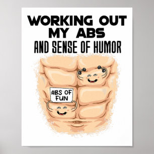 Póster Ejercicio divertido de abdominales para desarrolla