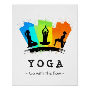 Póster Ejercicio elegante y colorido de la YOGA de