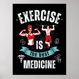 Póster Ejercicio es medicina, gimnasio cita de entrenamie