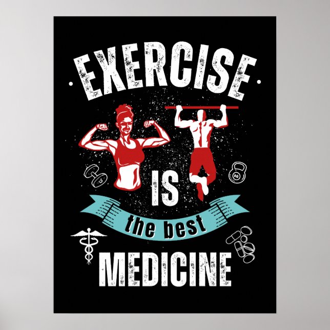 Póster Ejercicio es medicina, gimnasio cita de entrenamie (Frente)