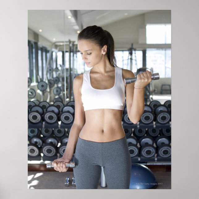 Póster Ejercicio, Gimnasio, Deporte, Mujer, Cuidados corp (Frente)