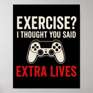 Póster Ejercicio Pensé Que Dijiste Vidas Extra - Juego L