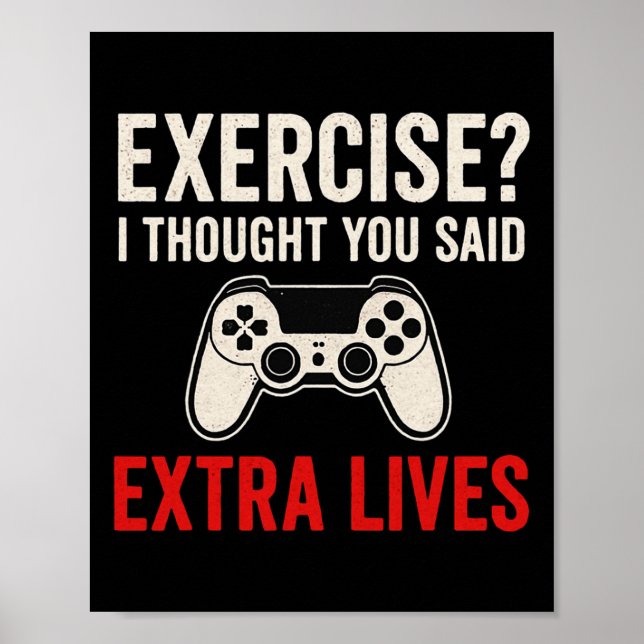 Póster Ejercicio Pensé Que Dijiste Vidas Extra - Juego L (Frente)