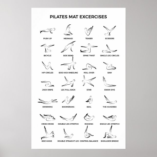 Póster Ejercicios de la alfombra de Pilates (Frente)
