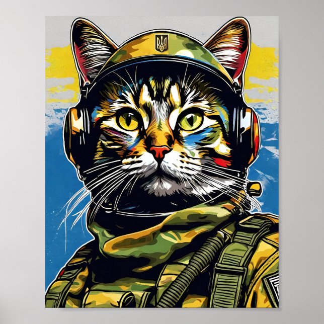 Póster Ejército de soldados de gato Ucrania