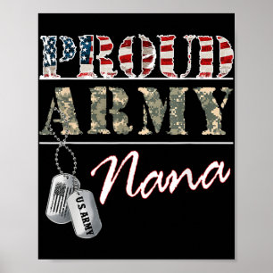 Póster Ejército Orgulloso Nana Bandera Estadounidense Vet