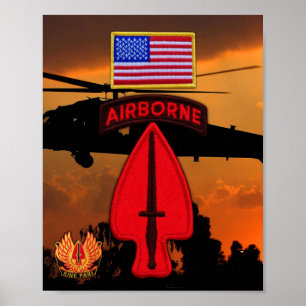 Póster Ejército USASOC Especial Ops LRPS LRRP Veteranos d