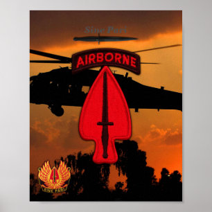 Póster Ejército USASOC Especial Ops LRPS LRRP Veteranos d