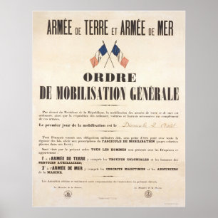 Póster Ejército y Armada Francesas. Orden General de Movi