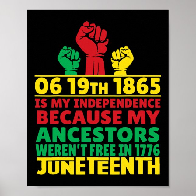 Póster El 11 de junio es mi Día de la Independencia Negro (Frente)