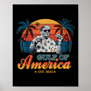 Póster El 2025 Retro Trump Shirt Golfo De Estados Unidos