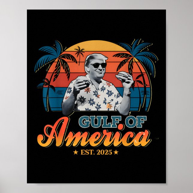 Póster El 2025 Retro Trump Shirt Golfo De Estados Unidos (Frente)