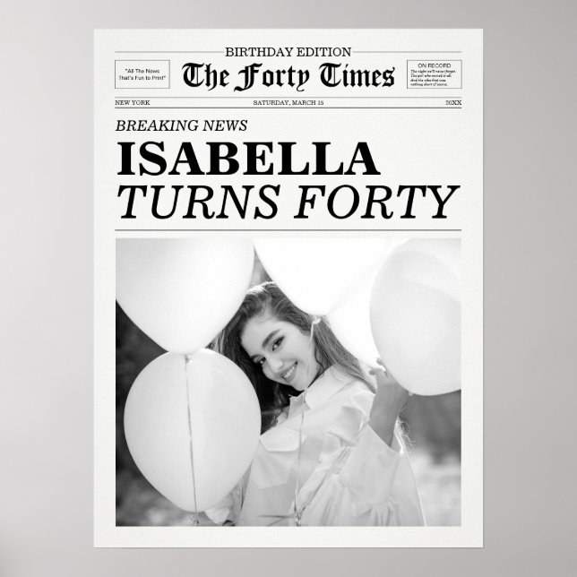 Póster El 40 aniversario del periódico The Cuarty Times (Frente)