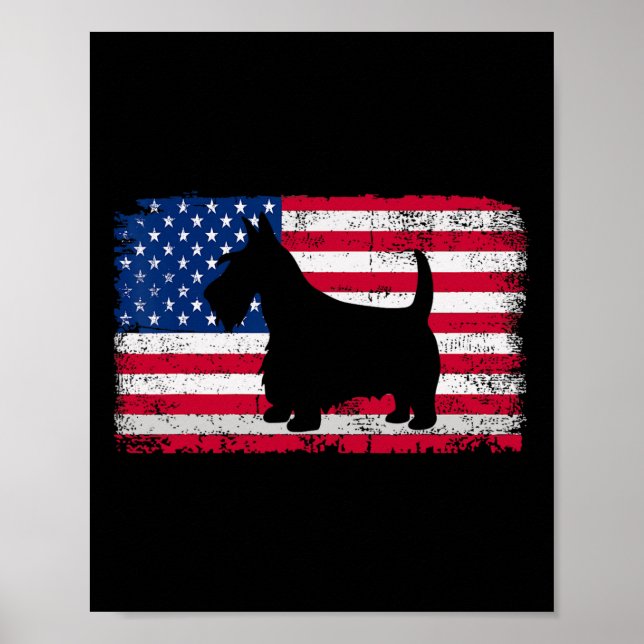 Póster El 4 De Julio, Un Perro Terrier De Escocia, Améric (Frente)