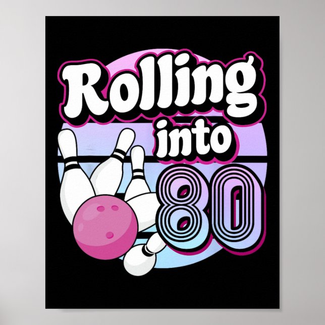 Póster El 80 Bowling 80 cumpleaños (Frente)