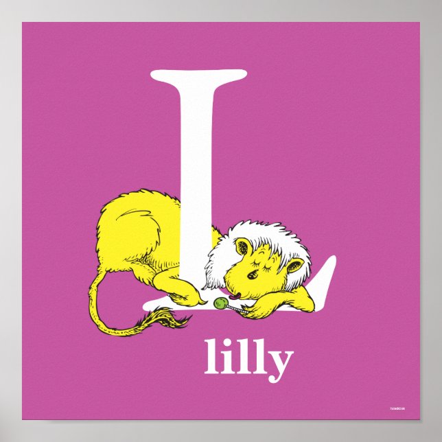 Póster El ABC de Dr. Seuss: Letra L - Blanco | Agrega tu  (Frente)