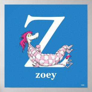 Póster El ABC de Dr. Seuss: Letra Z - Blanco Agrega tu