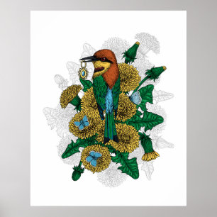 Póster El abejaruco con el colgante dorado