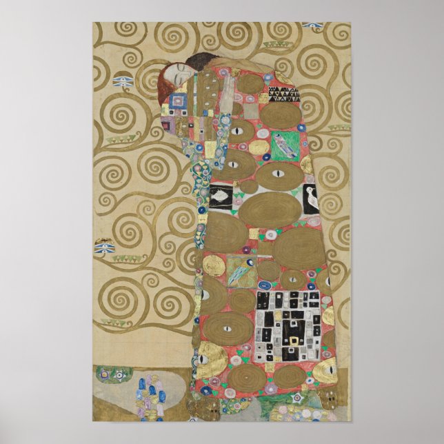 Póster El Abrazo (Cumplimiento) — Gustav Klimt | Stoclet (Frente)