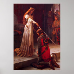 Póster El abrazo de Edmund Blair Leighton