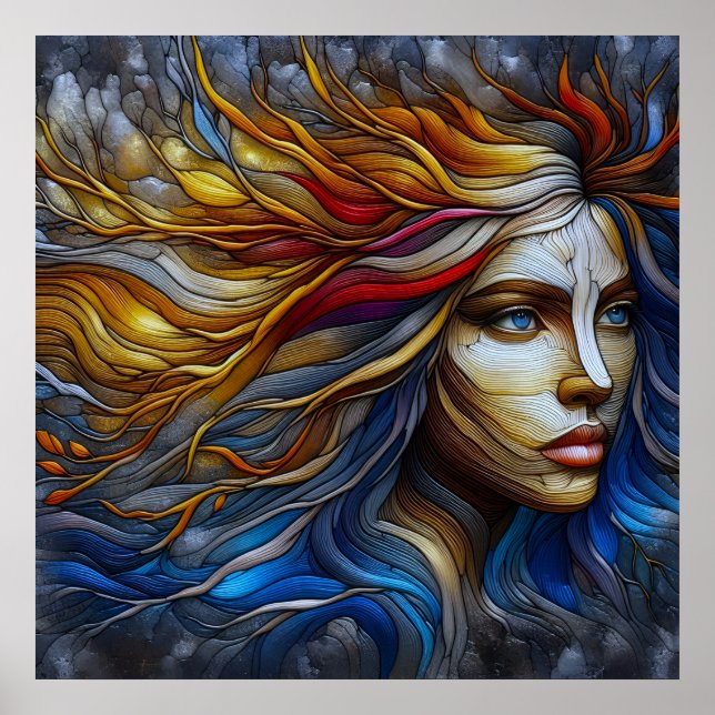 Póster El abrazo de la naturaleza - Era IA (Frente)