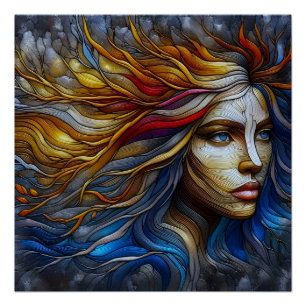 Póster El abrazo de la naturaleza - Era IA