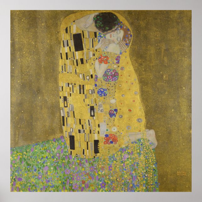 Póster El Abrazo de los Amantes por Gustav Klimt (Frente)