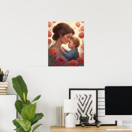 Póster El abrazo de una madre - Poster de madre e hijo