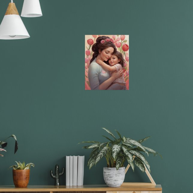 Póster El abrazo de una madre - Poster madre e hija (Salón 1)