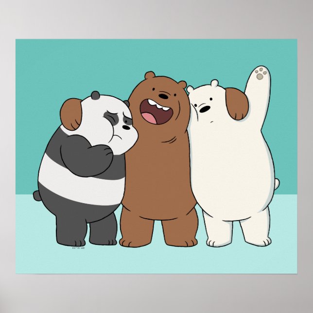 Póster El abrazo del grupo Bare Bears (Frente)